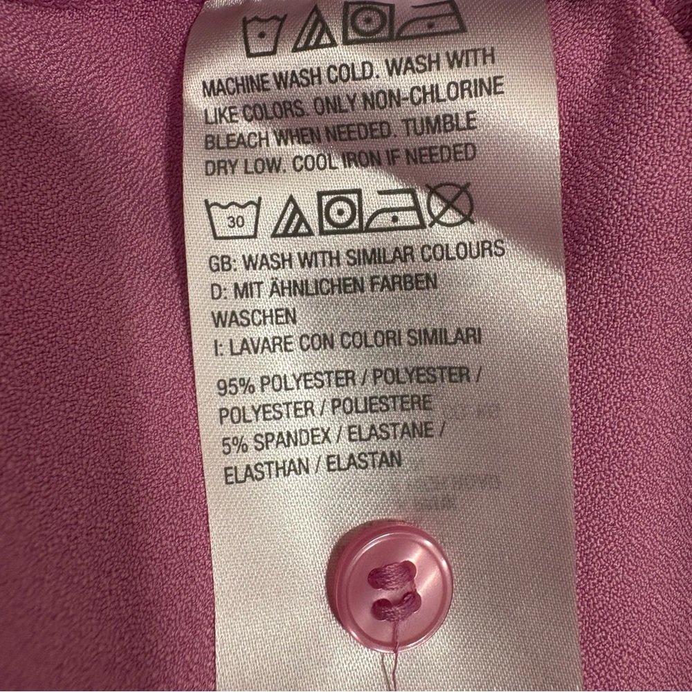 d&co. Denim &‎ Company Women’s Button-Front Blouse Shirt Pink L - Picture 7 of 8